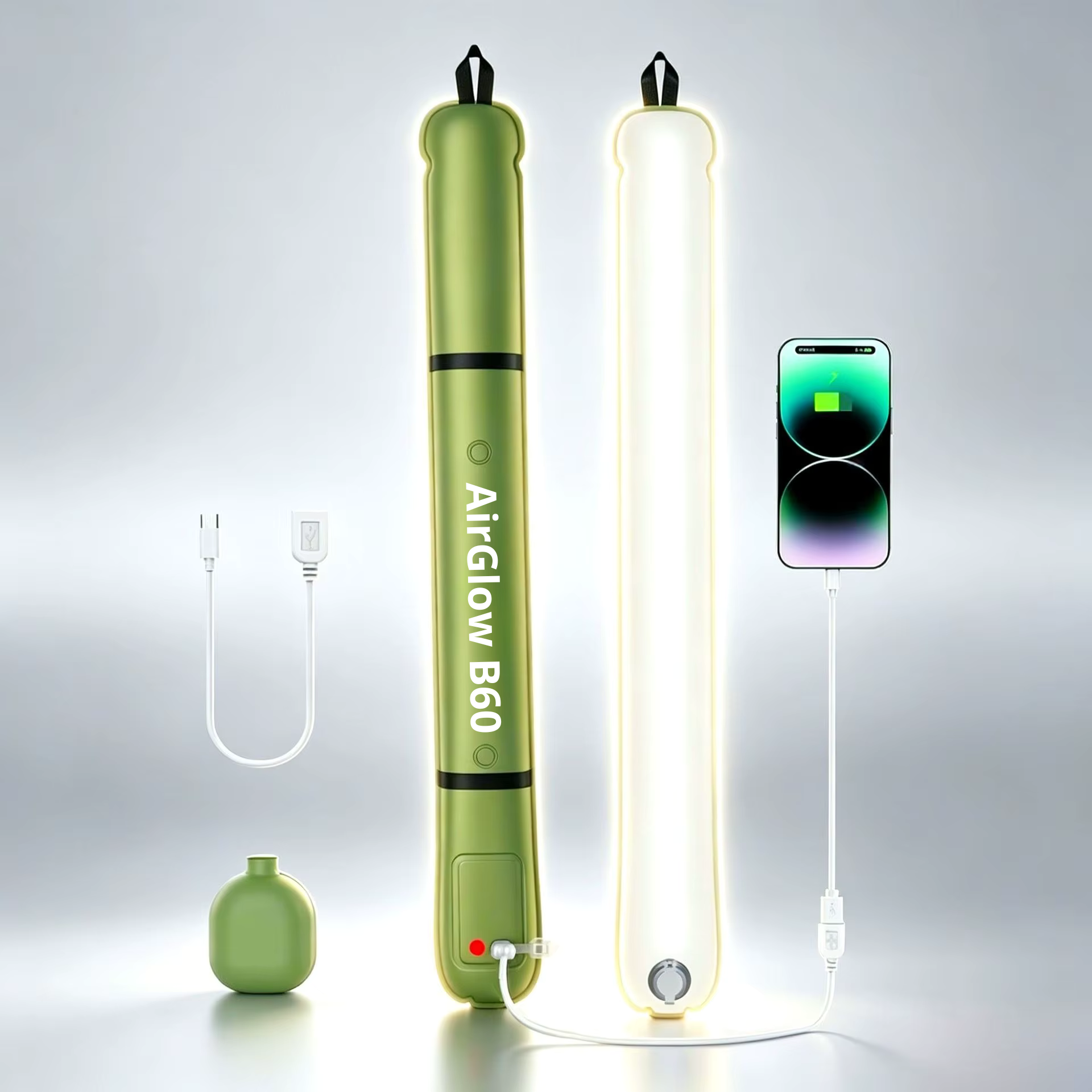 AirGlow AeroBeam Model B60 - Inflatable Tactical Light &amp; Power Bank